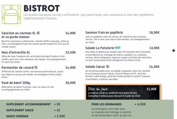 La Pataterie Saint Maximin - Menu Image 2